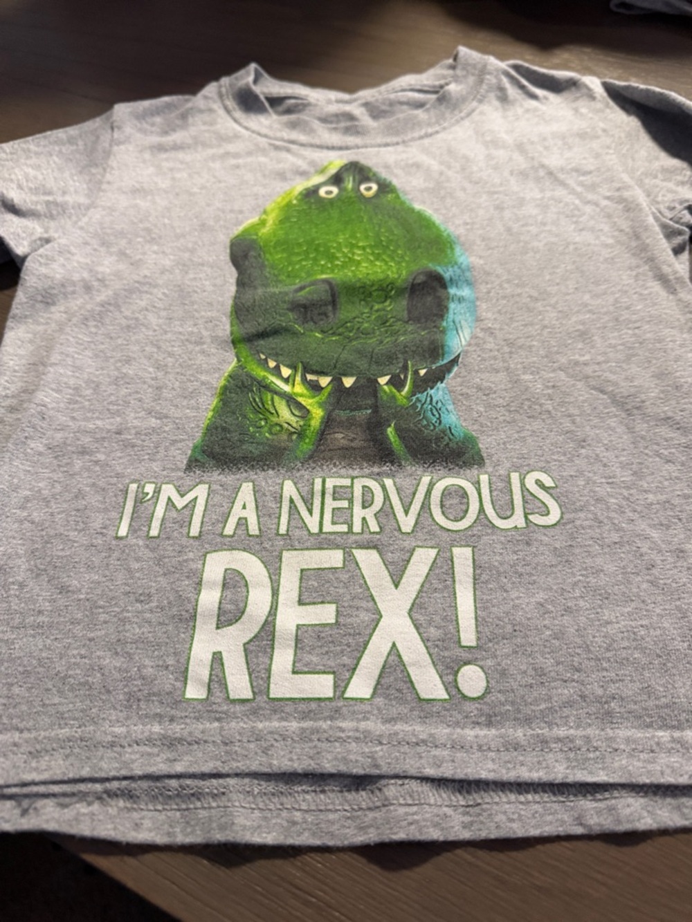 Disney Gray Tee with Green Nervous Dino Graphic